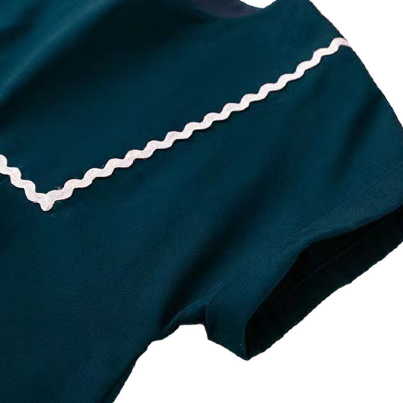 Girl Midi Vintage Summer Dress Batwing Sleeve Ruffle Dresses