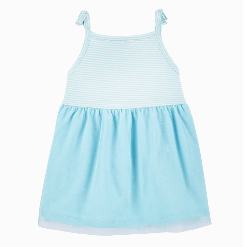 Kids Rainbow Mesh Overlay Cami Dress