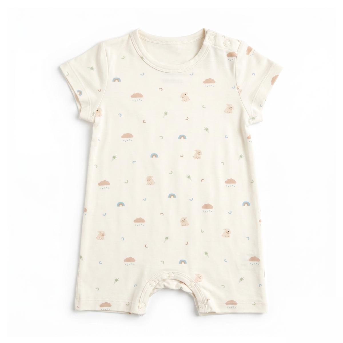 Baby Bamboo Short Rompers Bunny Skies Soft Cooling Comfortable | Eczema Friendly Material