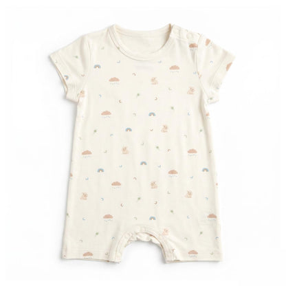 Baby Bamboo Short Rompers Bunny Skies Soft Cooling Comfortable | Eczema Friendly Material