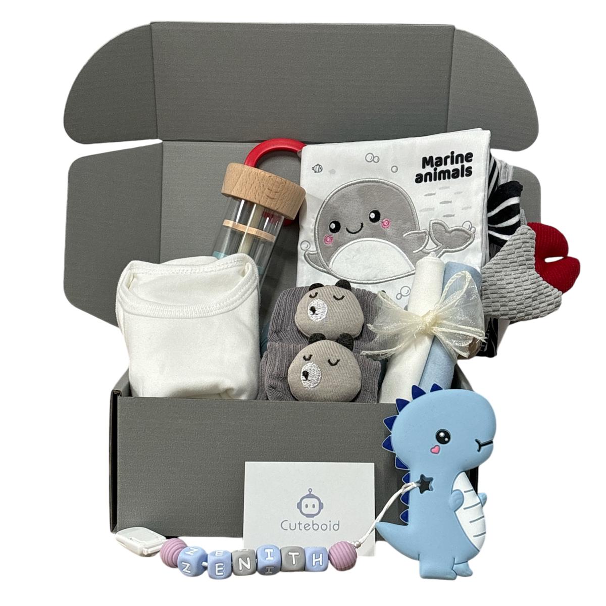 Champion Baby Shower Gift Set with Personalised Pacifier Strap