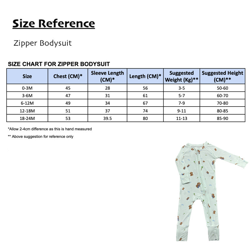 Baby Bamboo Zipper Bodysuit Onesie Romper with Flippable Mitten Botties