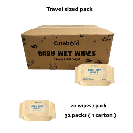 [20sheet] 32pack Cuteboid Baby Wet Wipes 99.9% Pure Water Thick and Moist Wet Tissue