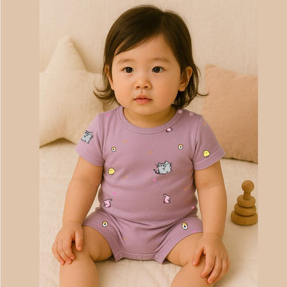 Baby Bamboo Short Rompers Newborn Toddler Soft Comfortable Buttoned Bodysuit