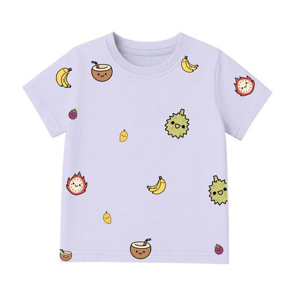 light purple bamboo tshirt with fruits design cuteboid brand