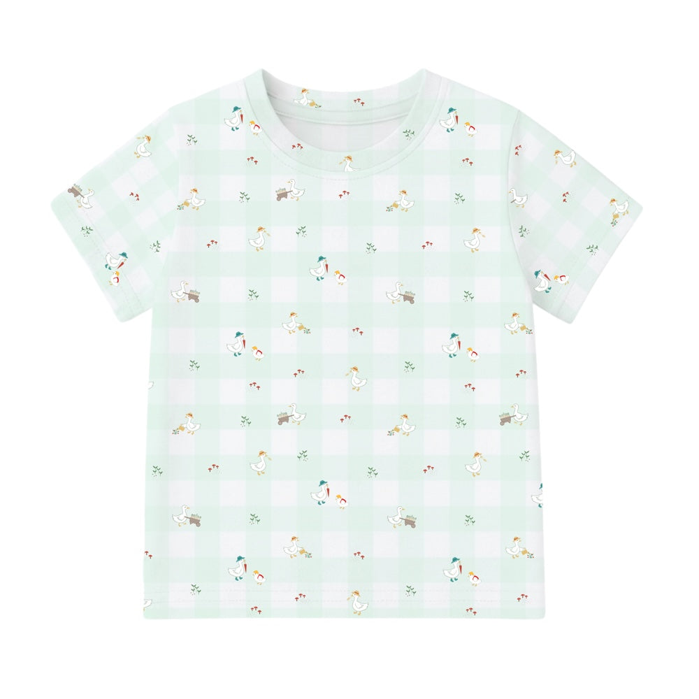 Kids Cooling Bamboo T Shirt Goose Farm Soft Comfortable Breathable Tops | Parents Kids Matching
