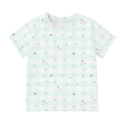 Kids Cooling Bamboo T Shirt Goose Farm Soft Comfortable Breathable Tops | Parents Kids Matching