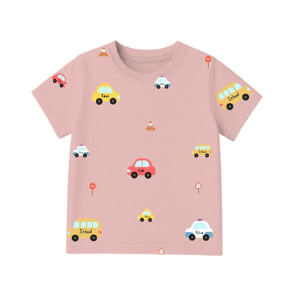 dusty pink bamboo tops with vehicle design, suitable for sensitive skin