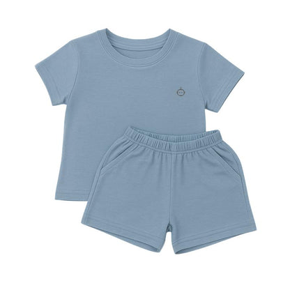 Kids Bamboo Loungewear Children Short Sleeve and Pants Comfortable Casual Wear Set