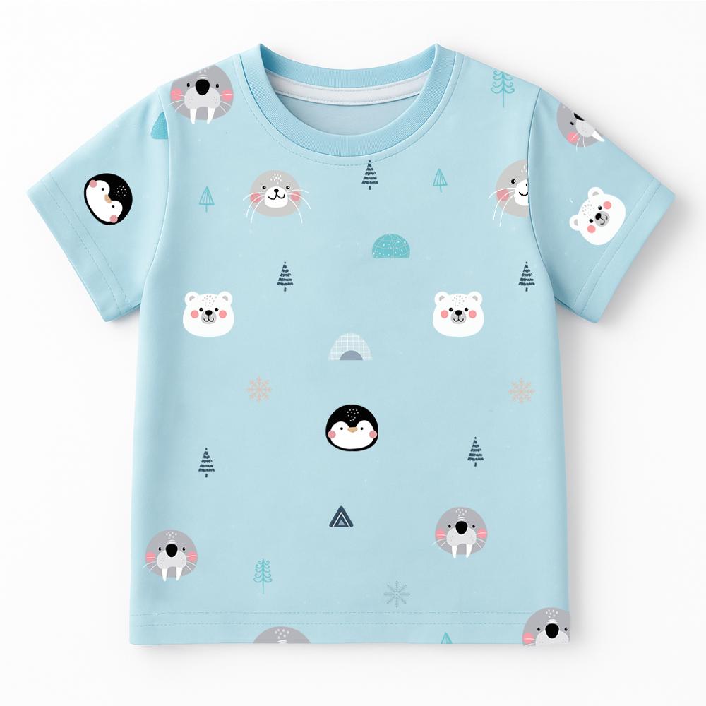 kids cooling bamboo tshirt arctic animal prints