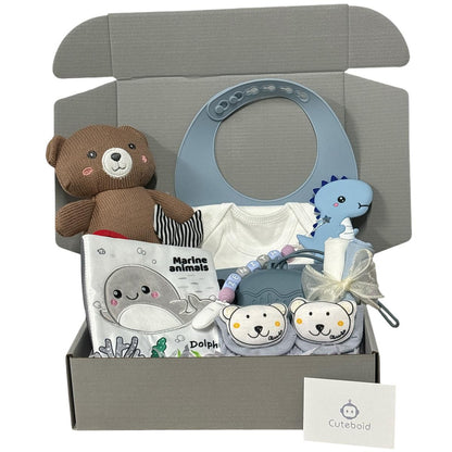 Glamorous Baby Shower Gift Set with Personalised Name Pacifier Strap