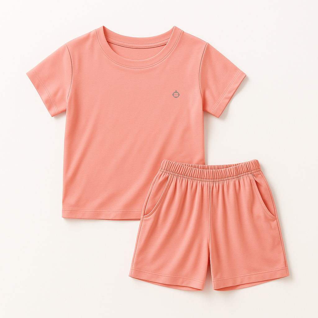 Kids Bamboo Loungewear Children Short Sleeve and Pants Comfortable Casual Wear Set
