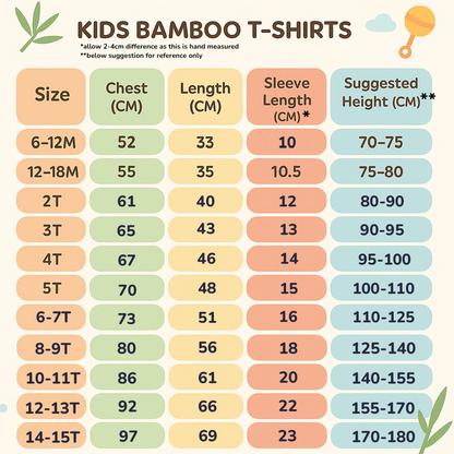 Bamboo Tops Hypoallergenic Breathable T Shirt - Fruit Fiesta | Suitable for Eczema Skin