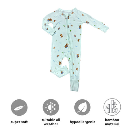 baby bamboo zipper bodysuit newborn onesie with sloth design