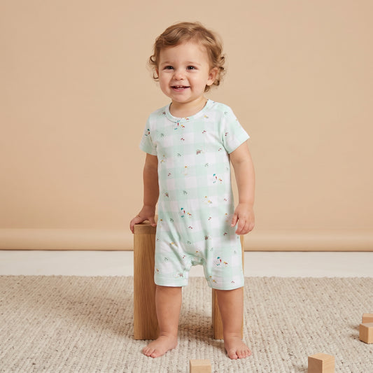 Baby Bamboo Short Rompers Goose Farm Soft Cooling Comfortable | Eczema Friendly Material