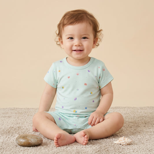 Baby Bamboo Short Rompers Little Lagoon Soft Cooling Comfortable | Eczema Friendly Material