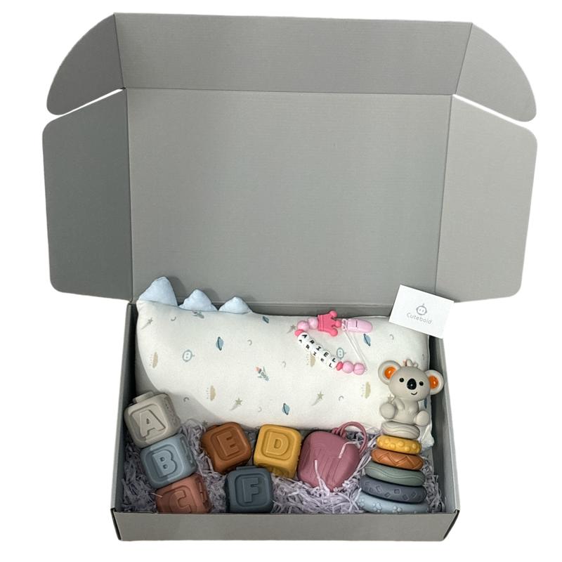 Snuggle and Stack Gift Set with Personalised Pacifier Strap